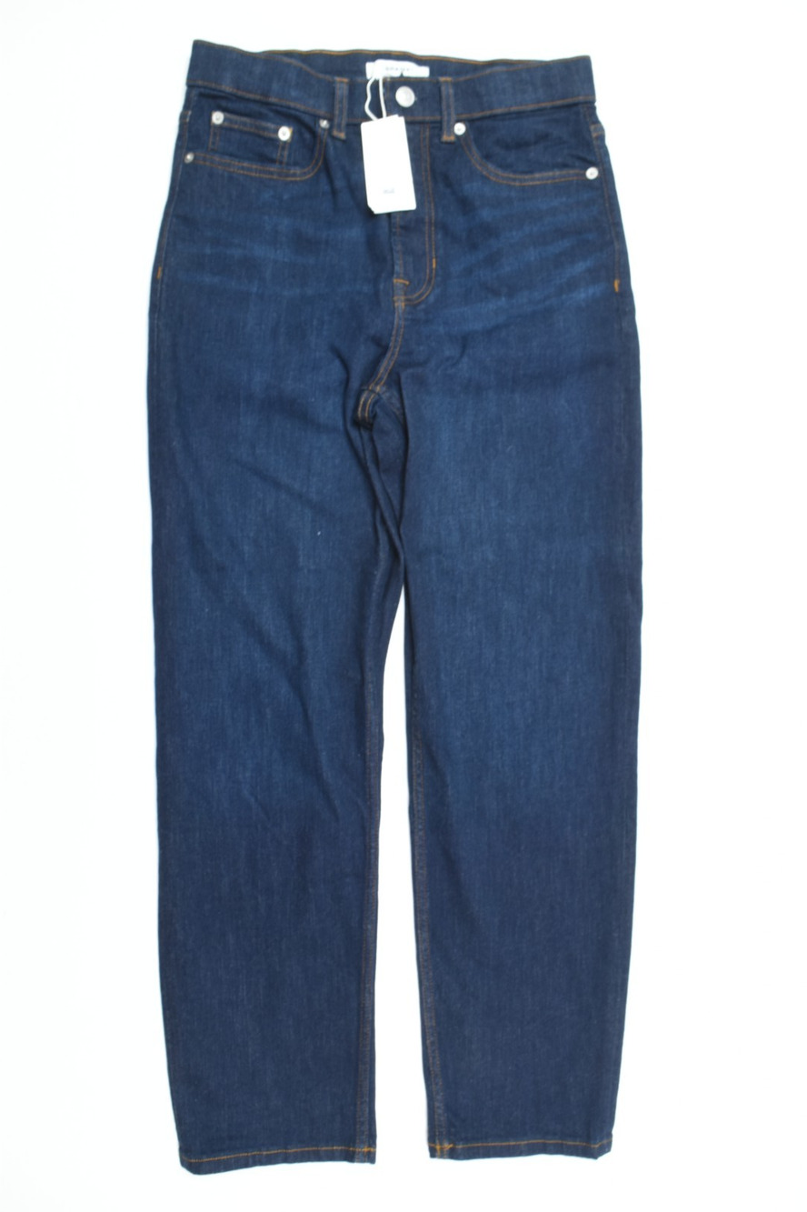 SPANX Sculpt Redefine Jeans Womens 10 Dark Blue Slim Straight Leg Cotton Stretch